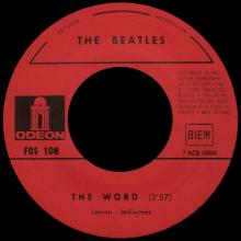 FRANCE THE BEATLES JUKE-BOX 45 - C - 1966 07 21 - FOS 108 - NOWHERE MAN ⁄ THE WORD  - pic 1