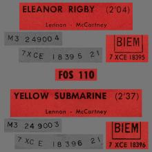 FRANCE THE BEATLES JUKE-BOX 45 - C - 1966 09 12 - FOS 110 - ELEANOR RIGBY ⁄ YELLOW SUBMARINE - pic 1