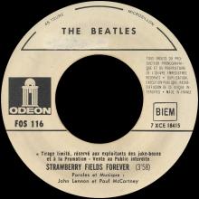 FRANCE THE BEATLES JUKE-BOX 45 - C - 1967 02 17 - FOS 116 - STRAWBERRY FIELDS FOREVER ⁄ PENNY LANE  - pic 1