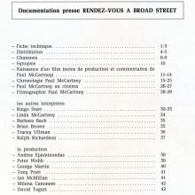 1984 Give My Regards To Broad Street ⁄ Rendez-Vous à Broad Street - a - Presskit + Info + Record  - pic 2
