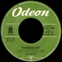GERMANY 1963 10 OO - THE BEATLES HITS - SLEEVE 2 - ELECTROLA 6 LINES - O 41 598 - GEOW 1286 - pic 3
