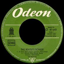 GERMANY 1964 09 OO - THE BEATLES' SONGS - SLEEVE 1 - LABEL 1 - O 41 641 - GEOW 1295 - pic 3