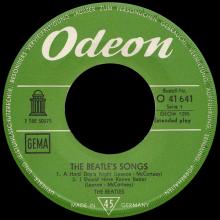GERMANY 1964 09 OO - THE BEATLES' SONGS - SLEEVE 2 - LABEL 2 - O 41 641 - pic 1
