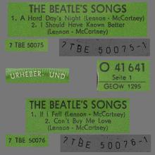 GERMANY 1964 09 OO - THE BEATLES' SONGS - SLEEVE 2 - LABEL 2 - O 41 641 - pic 4