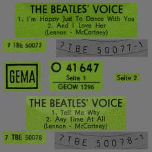 GERMANY 1964 10 OO - THE BEATLES' VOICE - SLEEVE 1 - LABEL A AND B GEMA - O 41 647 - GEOW 1296  - pic 4
