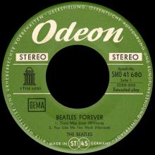 GERMANY 1965 09 OO - BEATLES FOREVER - SLEEVE 1 - LABEL A AND B GEMA - SMO 41 680 - SGEW 8020  - pic 1