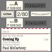 GERMANY 1980 02 00 MUSICAL TIMES - PAUL MCCARTNEY - COMING UP - P 528 002 - 12INCH PROMO - pic 5