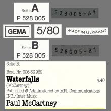 GERMANY 1980 05 00 MUSICAL TIMES - PAUL MCCARTNEY - WATERFALLS - P 528 005 - 12INCH PROMO - pic 5