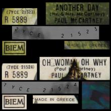 GREECE 1971 02 19 - ANOTHER DAY ⁄ OH WOMAN OH WHY - R 5889 - PAUL McCARTNEY - MULTICOLOR - pic 1