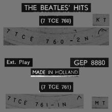 HOLLAND - 1963 09 00 - 1- THE BEATLES' HITS - GEP 8880 - pic 2