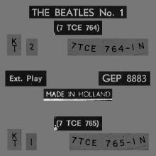 HOLLAND - 1963 11 00 - 1 - THE BEATLES No. 1 - GEP 8883 - pic 2