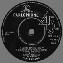 HOLLAND - 1964 11 00 - 1 B - A HARD DAY'S NIGHT ( Extracts from the film ) - GEP 8920  - pic 1