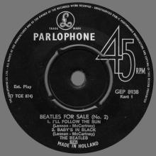 HOLLAND - 1965 06 00 - 2 A - BEATLES FOR SALE No 2 - GEP 8939 - pic 1