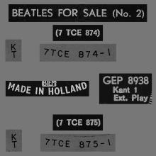 HOLLAND - 1965 06 00 - 2 C - BEATLES FOR SALE No 2 - GEP 8939 - pic 2