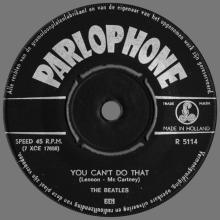 HOLLAND 090 - 1964 03 00 - CAN'T BUY ME LOVE ⁄ YOU CAN'T DO THAT - PARLOPHONE - R 5114 - pic 2