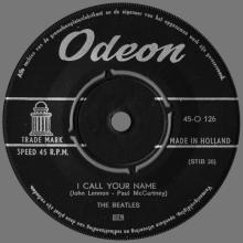 HOLLAND 100 - 1964 06 00 - LONG TALL SALLY -I CALL YOUR NAME - ODEON - 45-O 126 - pic 1