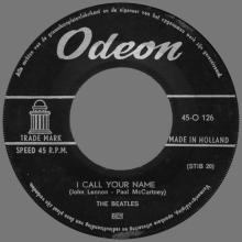 HOLLAND 102 - 1964 06 00 - LONG TALL SALLY -I CALL YOUR NAME - ODEON - 45-O 126 - pic 2