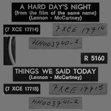 HOLLAND 110 AND 111 - 1964 06 00 - A HARD DAY'S NIGHT - THINGS WE SAID TODAY - PARLOPHONE - R 5160 - pic 3
