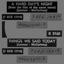HOLLAND 110 AND 111 - 1964 06 00 - A HARD DAY'S NIGHT - THINGS WE SAID TODAY - PARLOPHONE - R 5160 - pic 4