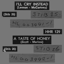 HOLLAND 130 - 1964 07 00 - I'LL CRY INSTEAD ⁄ A TASTE OF HONEY - PARLOPHONE - HHR 129 - pic 3