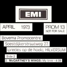 HOLLAND 1973 04 00 PAUL MCCARTNEY WINGS - PROM 13 APRIL - MY LOVE - 12INCH PROMO - pic 6