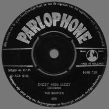HOLLAND 220 - 1965 09 00 - DIZZY MISS LIZZY ⁄ YESTERDAY - PARLOPHONE - HHR 138 - pic 1