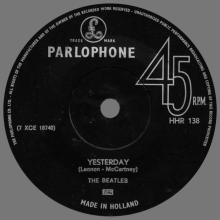 HOLLAND 223 - 1965 09 00 - DIZZY MISS LIZZY ⁄ YESTERDAY - PARLOPHONE - HHR 138 - pic 5