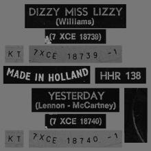 HOLLAND 223 - 1965 09 00 - DIZZY MISS LIZZY ⁄ YESTERDAY - PARLOPHONE - HHR 138 - pic 4