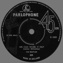 HOLLAND 230 - 1965 11 00 - WE CAN WORK IT OUT ⁄ DAY TRIPPER - PARLOPHONE - R 5389 - pic 3