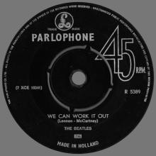 HOLLAND 236 - 1965 11 00 - WE CAN WORK IT OUT ⁄ DAY TRIPPER - PARLOPHONE - R 5389  - pic 3