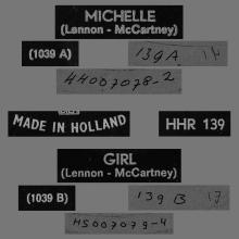 HOLLAND 240 - 1966 01 00 - MICHELLE ⁄ GIRL - PARLOPHONE - HHR 139 - pic 1