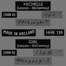 HOLLAND 243 - 1966 01 00 - MICHELLE ⁄ GIRL - PARLOPHONE - HHR 139  - pic 4
