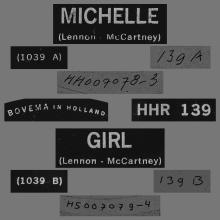 HOLLAND 247 - 1966 01 00 - MICHELLE ⁄ GIRL - PARLOPHONE - HHR 139 - pic 1