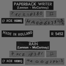 HOLLAND 250 - 1966 05 00 - PAPERBACK WRITER ⁄ RAIN - PARLOPHONE - R 5452 - pic 4