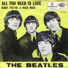 HOLLAND 280 - 1967 06 00 - ALL YOU NEED IS LOVE ⁄ BABY YOU'RE A RICH MAN - PARLOPHONE - R 5620 - pic 1