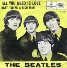 HOLLAND 280 - 1967 06 00 - ALL YOU NEED IS LOVE ⁄ BABY YOU'RE A RICH MAN - PARLOPHONE - R 5620 - pic 1