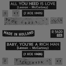 HOLLAND 280 - 1967 06 00 - ALL YOU NEED IS LOVE ⁄ BABY YOU'RE A RICH MAN - PARLOPHONE - R 5620 - pic 5