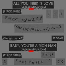 HOLLAND 285 - 1967 06 00 - ALL YOU NEED IS LOVE ⁄ BABY YOU'RE A RICH MAN - PARLOPHONE - R 5620 - pic 2
