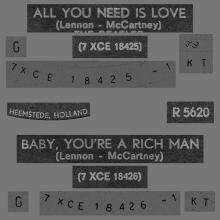 HOLLAND 289 - 1967 06 00 - ALL YOU NEED IS LOVE ⁄ BABY YOU'RE A RICH MAN - PARLOPHONE - R 5620 - pic 2