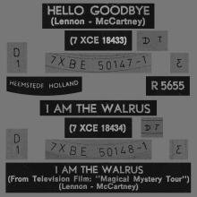 HOLLAND 290 - 1967 11 00 - HELLO, GOODBYE ⁄ I AM THE WALRUS - PARLOPHONE - R 5655 -1 - pic 2