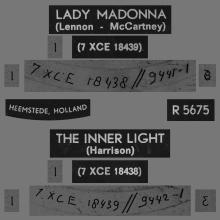 HOLLAND 306 - 1968 02 00 - LADY MADONNA ⁄ THE INNER LIGHT - PARLOPHONE - R 5675 - pic 2