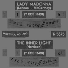 HOLLAND 308 - 1968 02 00 - LADY MADONNA ⁄ THE INNER LIGHT - PARLOPHONE - R 5675 - pic 4
