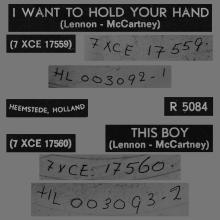 HOLLAND 430 - 1963 11 00 - EARLY 70s RELEASE - I WANT TO HOLD YOUR HAND - THIS BOY - PARLOPHONE - R 5084  - pic 1