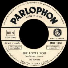ITALY 1963 11 12 - QMSP 16347 - SHE LOVES YOU ⁄ I'LL GET YOU - LABEL A - pic 1