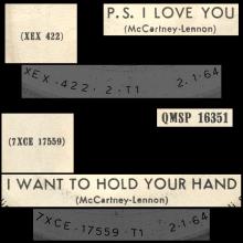 ITALY 1964 01 02 - QMSP 16351 - P.S. I LOVE YOU ⁄ I WANT TO HOLD YOUR HAND - LABEL A - pic 3