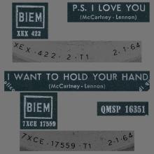 ITALY 1964 01 02 - QMSP 16351 - P.S. I LOVE YOU ⁄ I WANT TO HOLD YOUR HAND - B - LABELS - pic 2