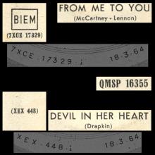 ITALY 1964 03 18 - QMSP 16355 - FROM ME TO YOU ⁄ DEVIL IN HER HEART - LABEL B - pic 1