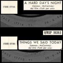 ITALY 1964 06 26 - QMSP 16363 - A HARD DAY'S NIGHT ⁄ THINGS WE SAID TODAY - LABEL B - pic 1