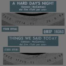ITALY 1964 06 26 - QMSP 16363 - A HARD DAY'S NIGHT ⁄ THINGS WE SAID TODAY - B - LABELS - pic 1