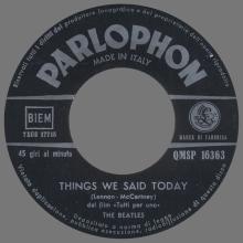 ITALY 1964 06 26 - QMSP 16363 - A HARD DAY'S NIGHT ⁄ THINGS WE SAID TODAY - B - LABELS - pic 12
